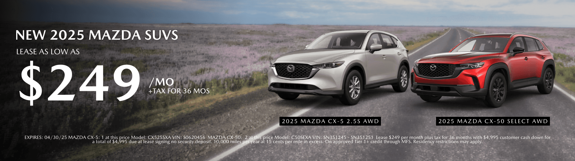 New 2025 Mazda SUV Lease Offer