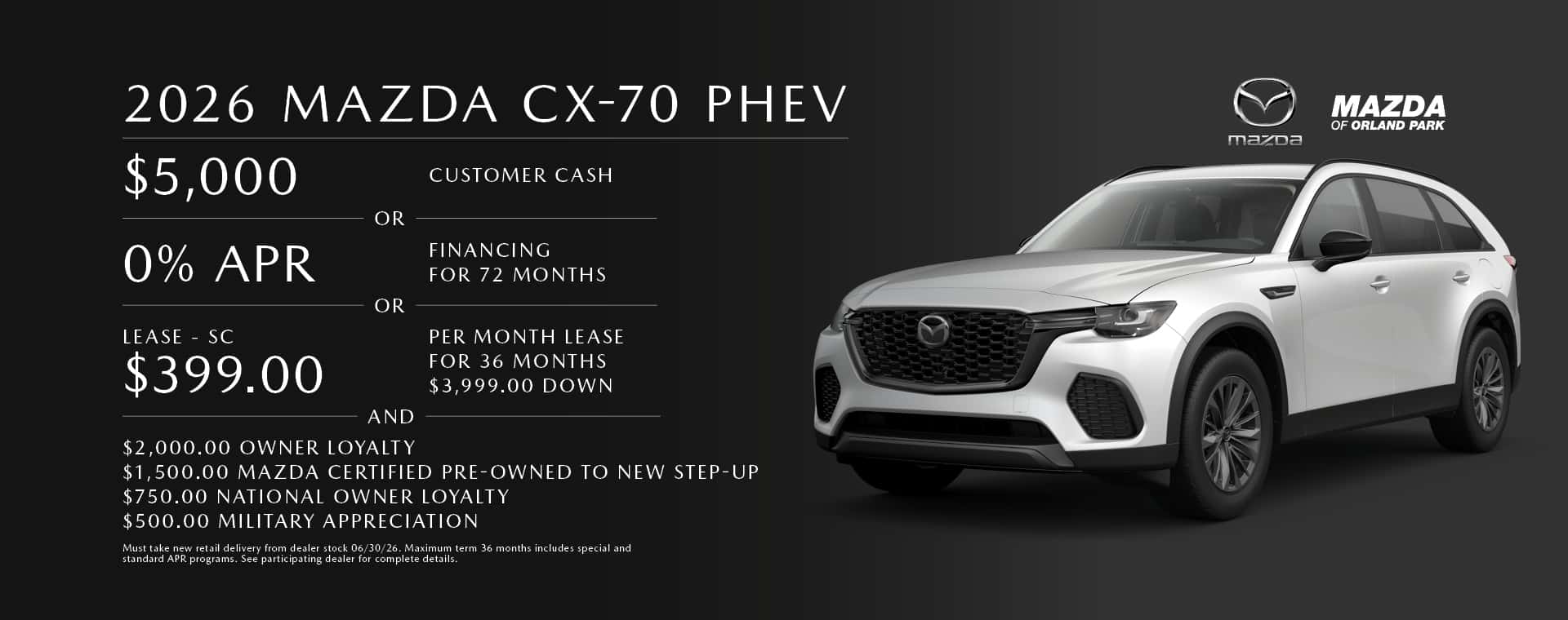 Lease the Mazda CX-70 PHEV
