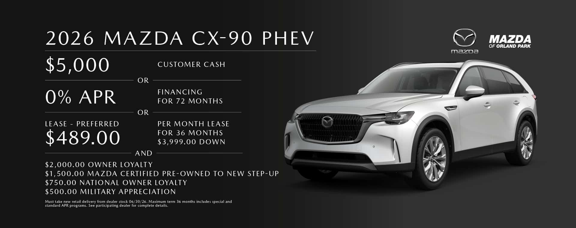 Lease the Mazda CX-90 PHEV