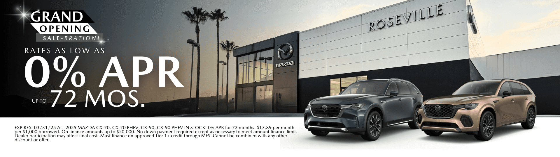 0% APR on approved credit at Mazda Roseville