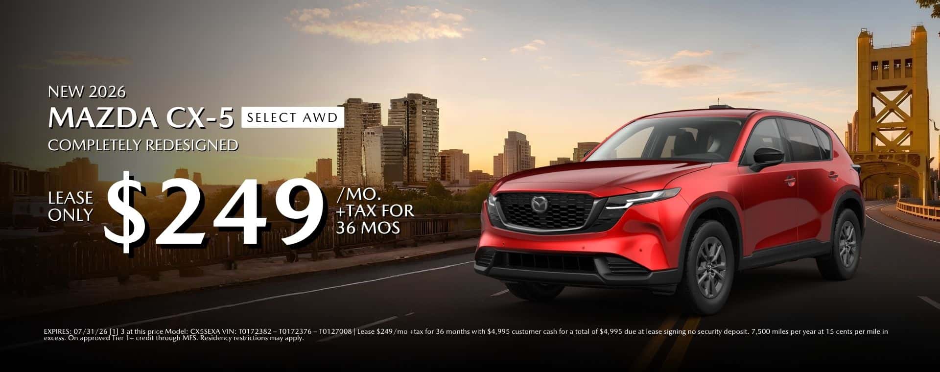 2026 Mazda CX-5 Select AWD Lease At Mazda Roseville