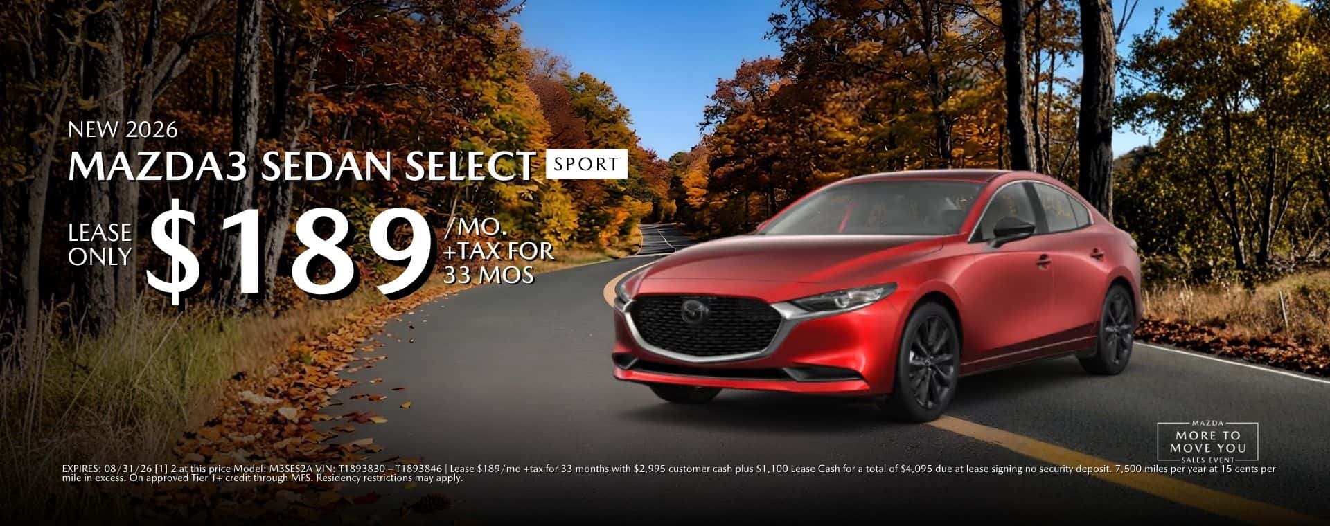 2026 Mazda3 Sedan Lease at Mazda Roseville