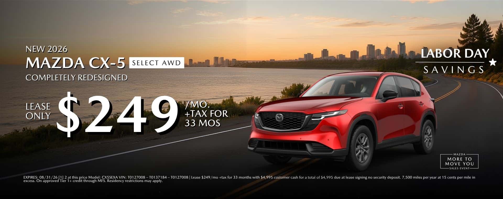 2026 Mazda CX-5 Select AWD Lease At Mazda Roseville