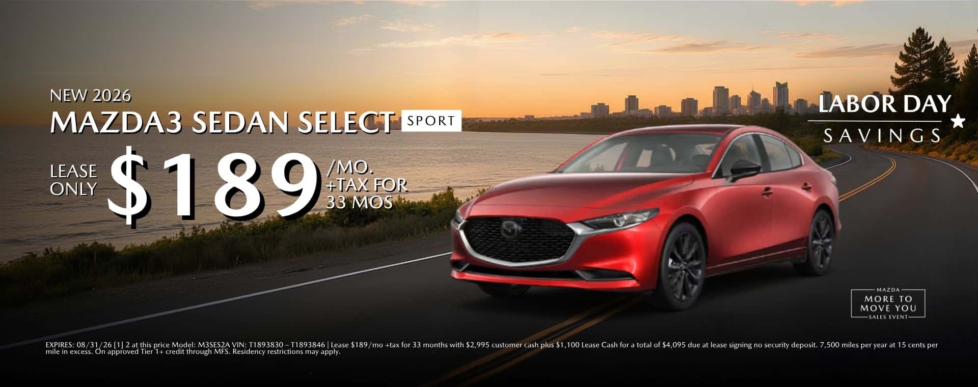 2026 Mazda3 Sedan Lease at Mazda Roseville
