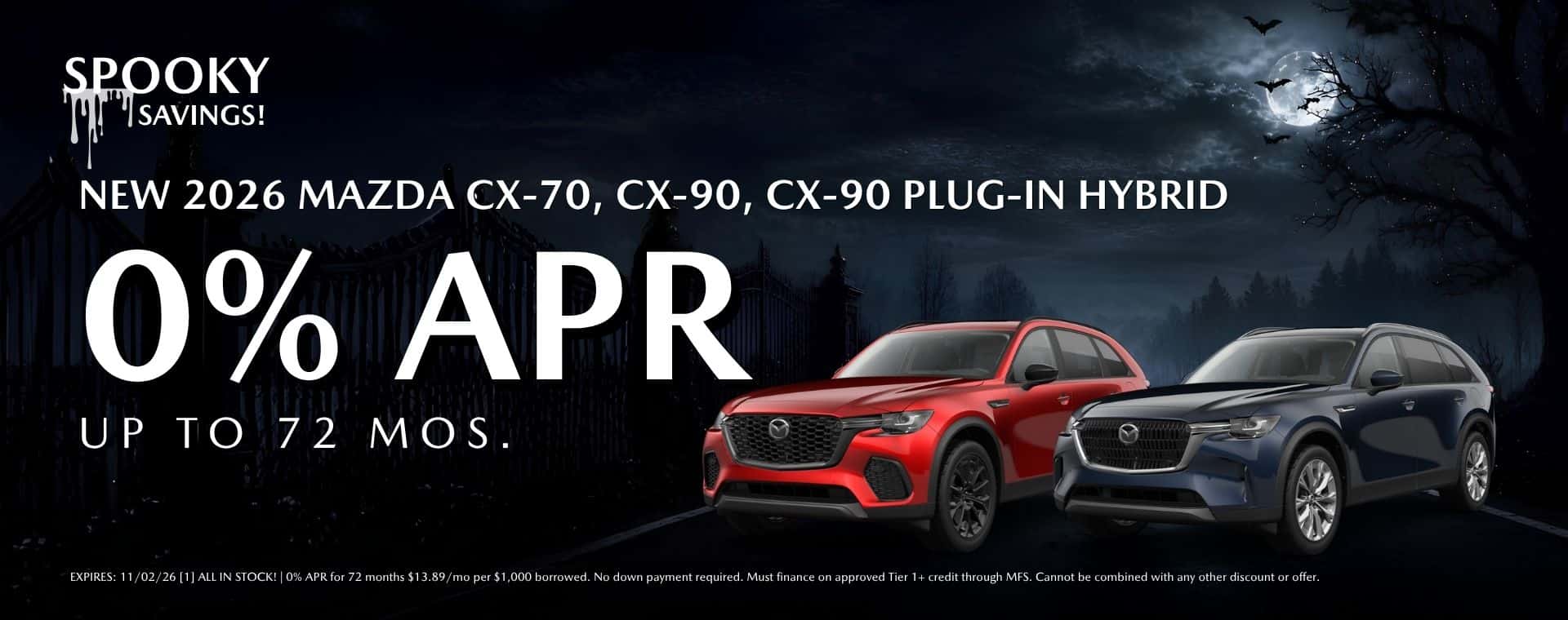 New 2026 MAZDA CX-70, CX-90, CX-90 PLUG-IN HYBRID 0% APR At Mazda Roseville