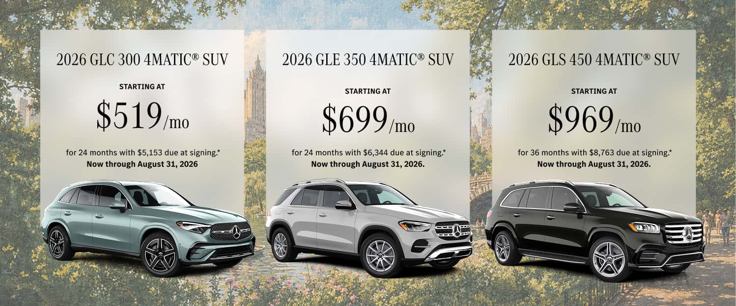 Mercedes-Benz of Manhattan GLC, GLE, GLS SUV Lease payments