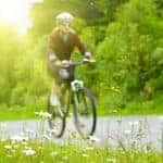 two bikers on a bike path