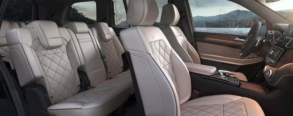 Mercedes-Benz GLS SUV Interior view of three rows of seating