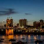 Cincinnati skyline at night