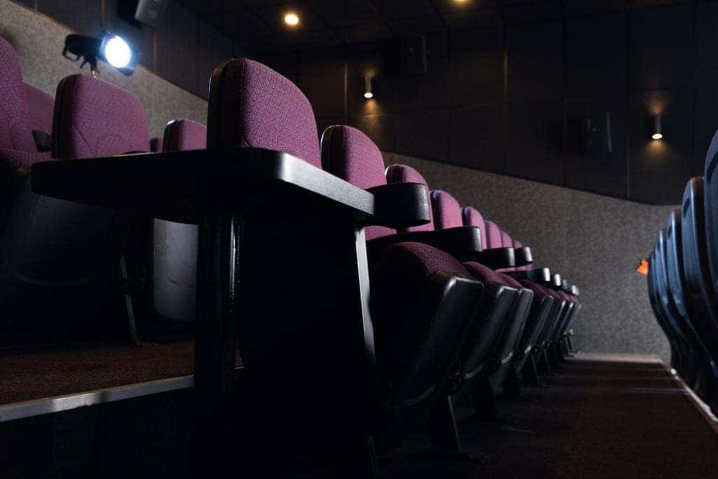 Rows of seating in a movie theater