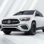 Exterior of a white 2025 Mercedes-Benz GLA SUV