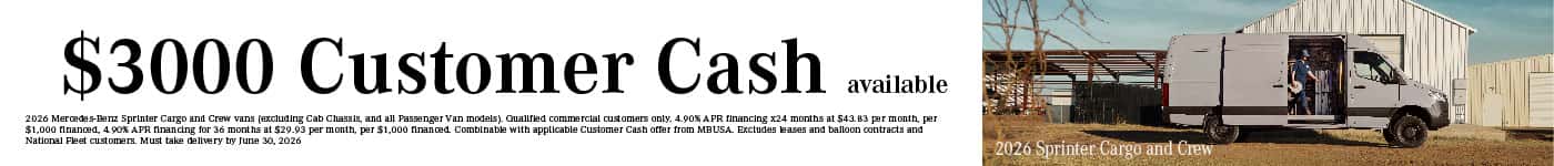 Sprinter 3000 Customer Cash