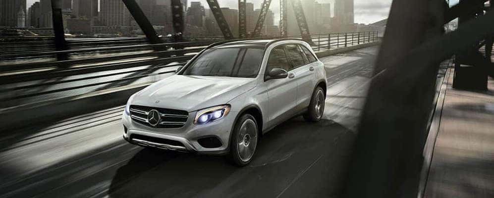 2018 Mercedes-Benz SUV driving on bridge