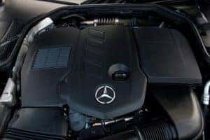 Engine appearance of the 2021 Mercedes-Benz C Class available at Mercedes -Benz of West Chester