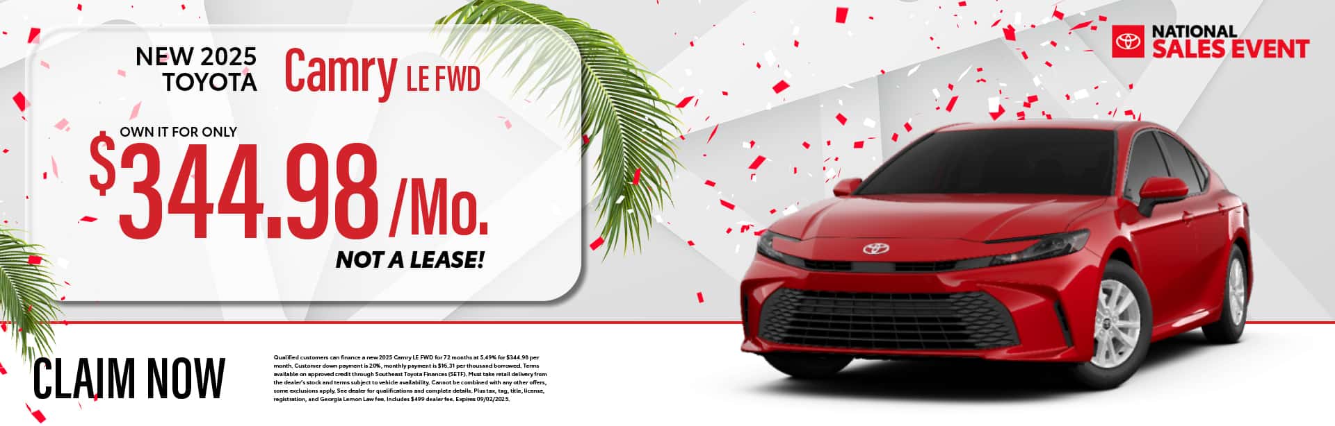 New 2025 Toyota Camry LE FWD Offer