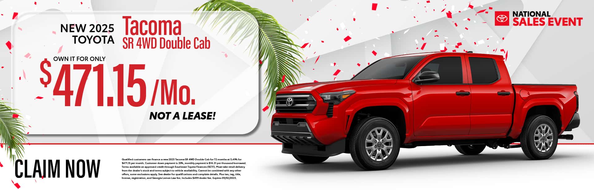 New 2025 Toyota Tacoma SR 4WD Double Cab Offer