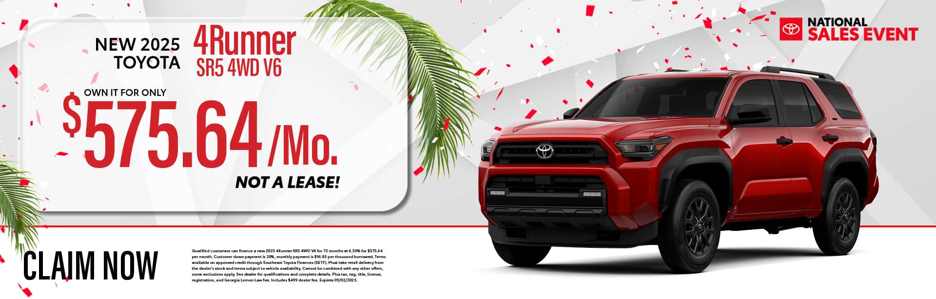 New 2025 Toyota 4Runner SR5 4WD V6 Offer
