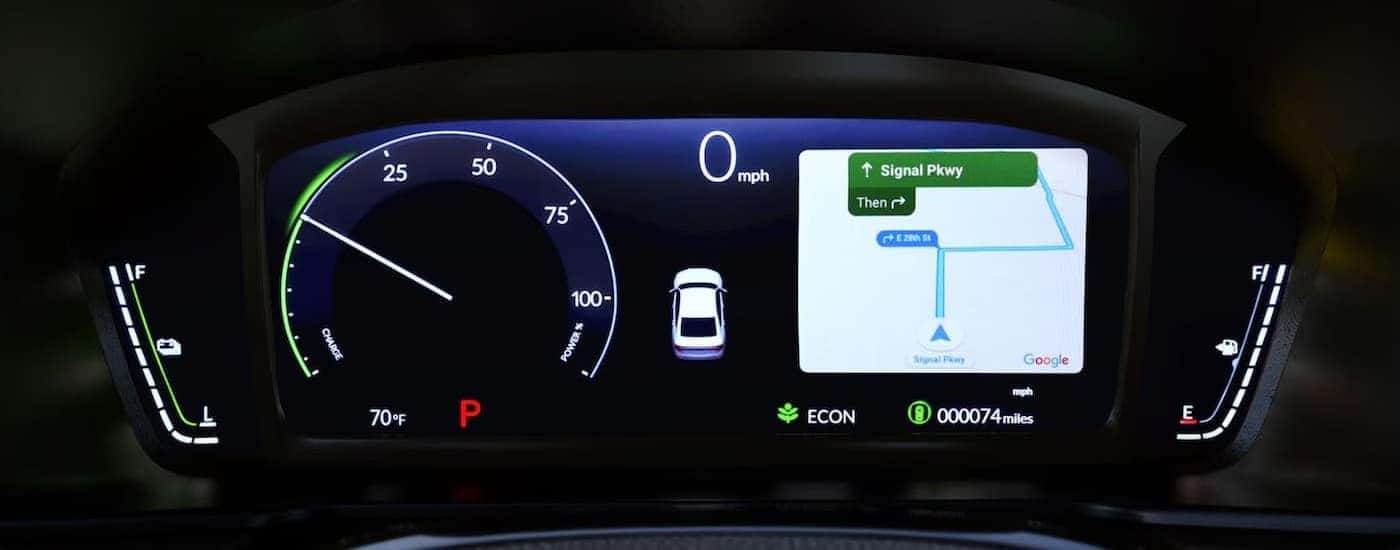 The digital dash display is shown in a 2025 Honda Accord for sale near Colleyville.