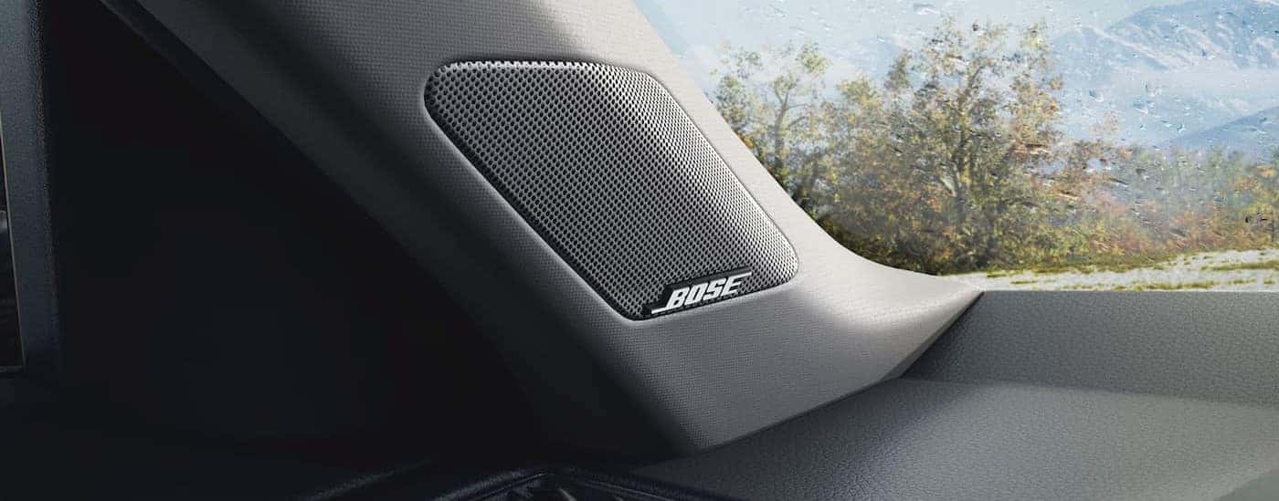 A close-up of a Bose speaker is shown in a 2025 Honda Accord Hybrid.