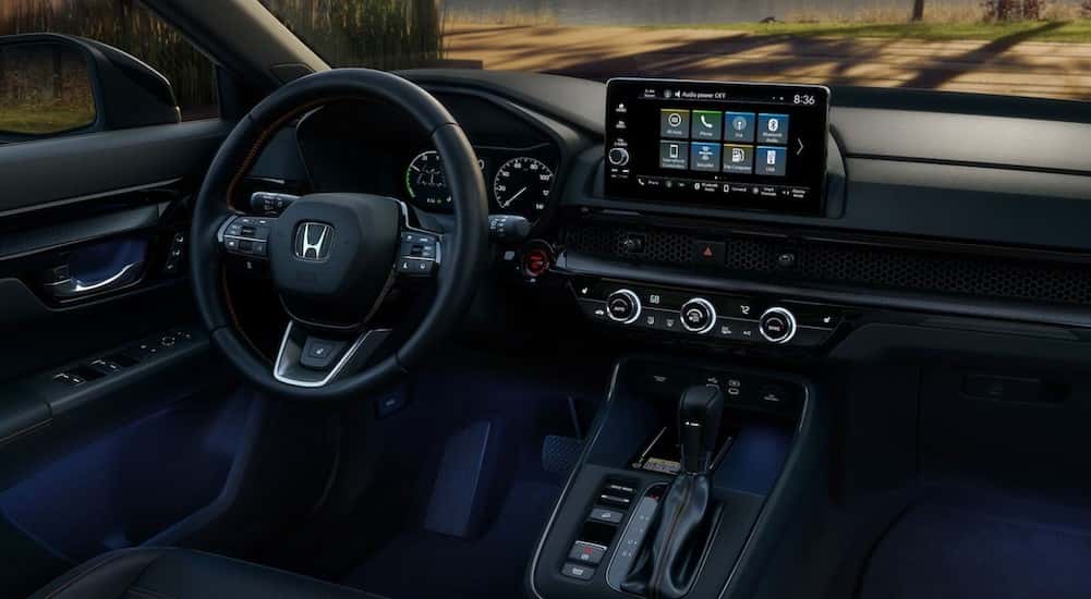 The black dash in a 2026 Honda CR-V Hybrid for sale in North Richland Hills.