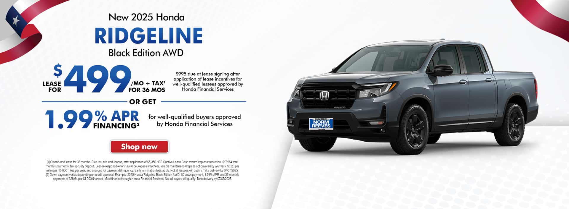 Norm_Reeves_Honda_North_Richland_Hills_Slide_Incentive_Desktop_1920x707_Ridgeline_06-25Version2