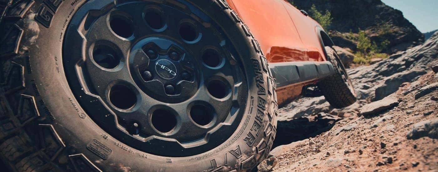 Close-up of the tire on a 2026 Honda Passport TrailSport Elite HPD