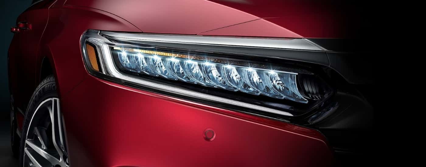 Passenger side taillight on a red 2021 Honda Accord.