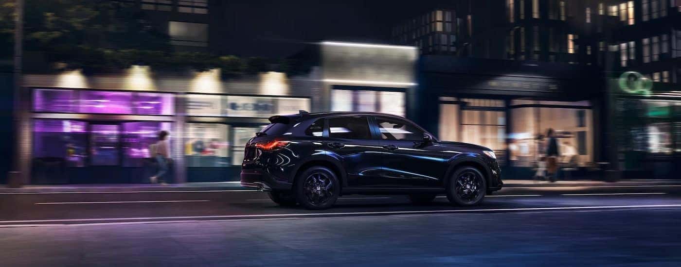 A black 2025 Honda HR-V for sale near Haslet from the side.