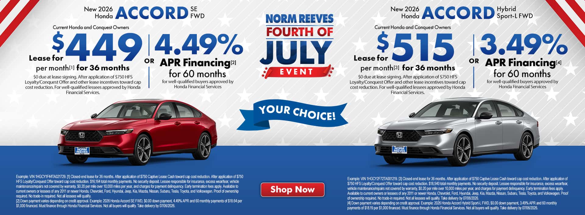 Norm_Reeves_Honda_North_Richland_Hills_Slide_Incentive_Desktop_1920x707_Dual_Accord_06-264thofjulylogo