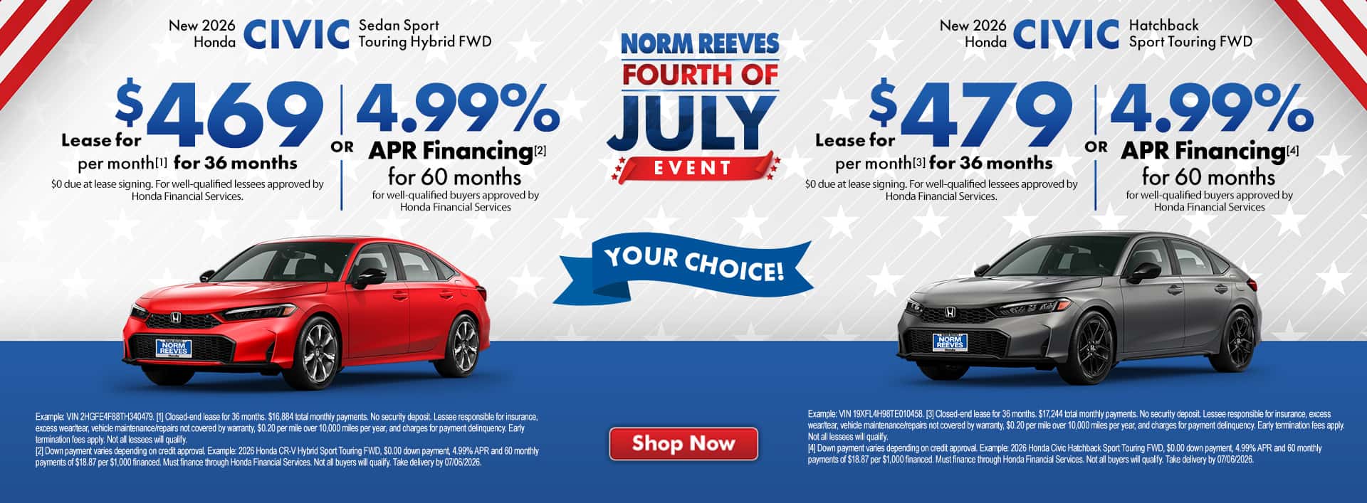 Norm_Reeves_Honda_North_Richland_Hills_Slide_Incentive_Desktop_1920x707_Dual_Civic_06-264thofjulylogo