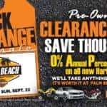 Black & Orange Pre-Owned Tag Sale or 0% Annual Percentage Rate on New Harleys