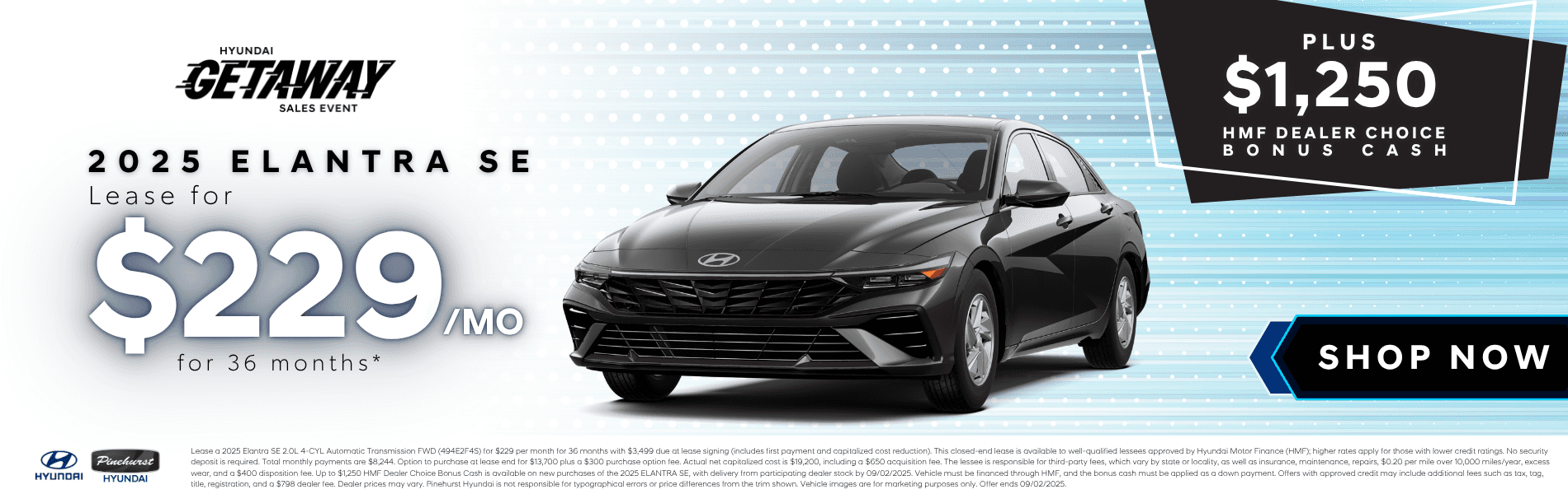 Hyundai Getaway Sales Event 2025 Elantra SE Lease Offer