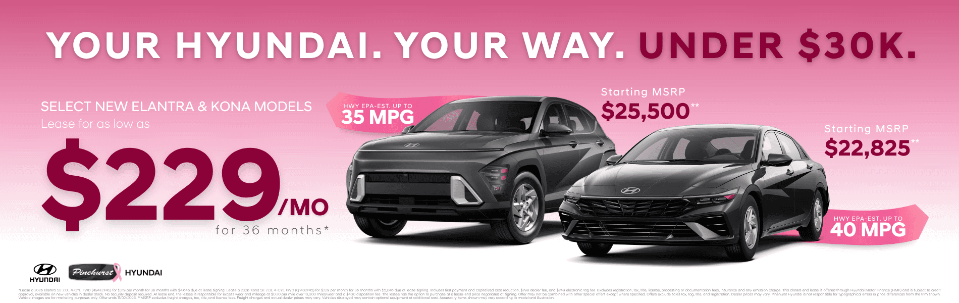 Your Hyundai. Your Way. Under $30k.