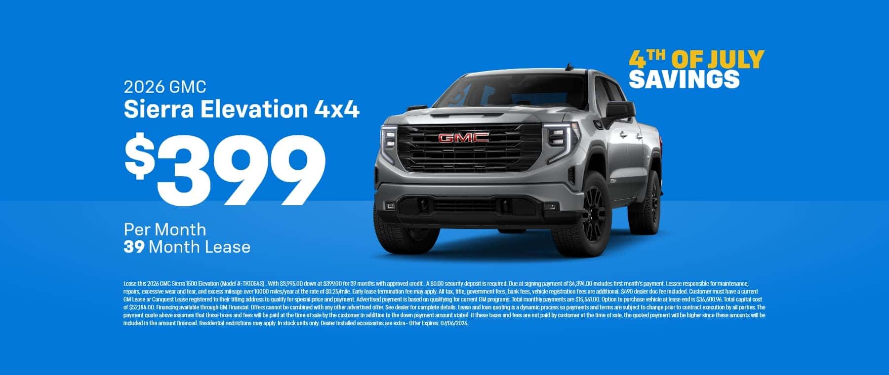 Sierra Elevation Offer