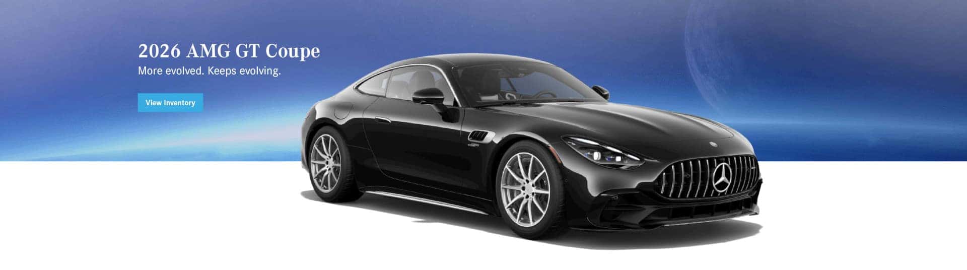 Image of a 2026 AMG GT 43 Coupe with a blue background