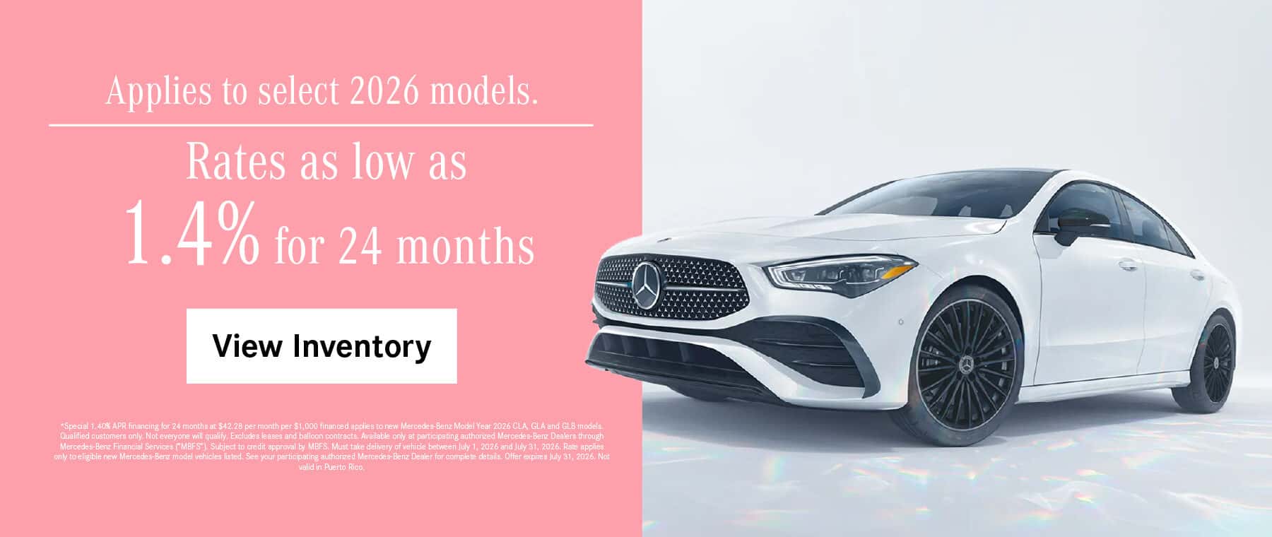 Rates as low as 1.4% for 24 months