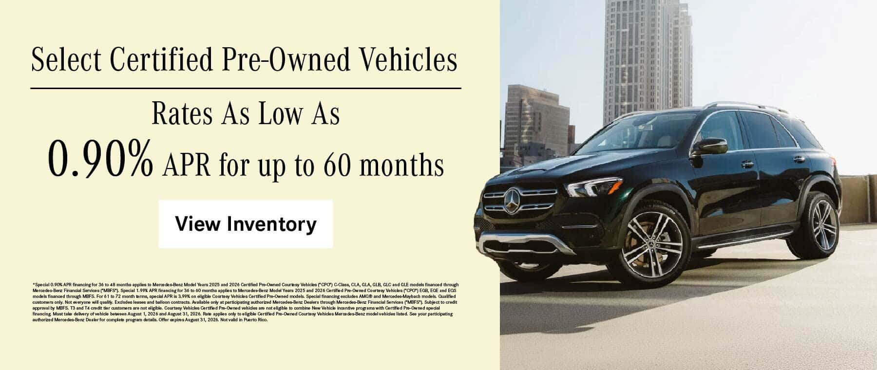 Select Certified Pre-Owned Vehicles