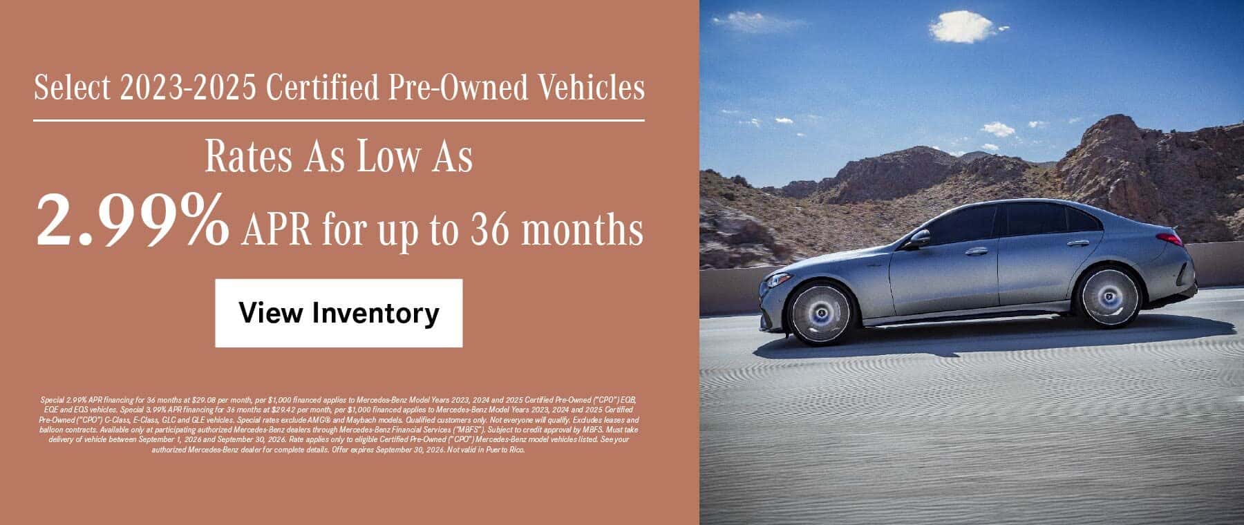 As Low As 2.99% APR for up to 36 months
