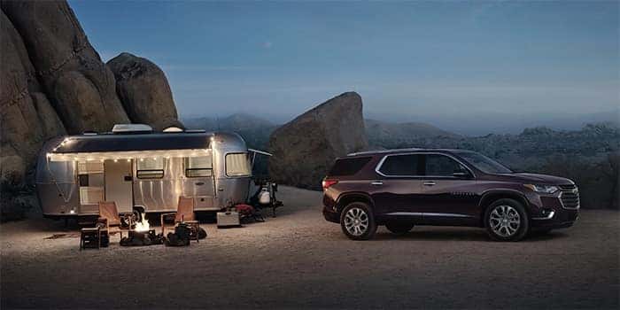 Chevy Traverse Parked by Campsite