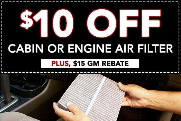 $10 OFF CABIN OR ENGINE AIR FILTER