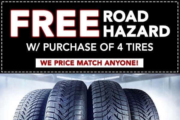 FREE ROAD HAZARD W/ PURCHASE OF 4 TIRES