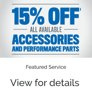 15% Off All Available Accessories and Performance Parts
