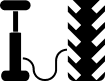 A graphic of a tire pump