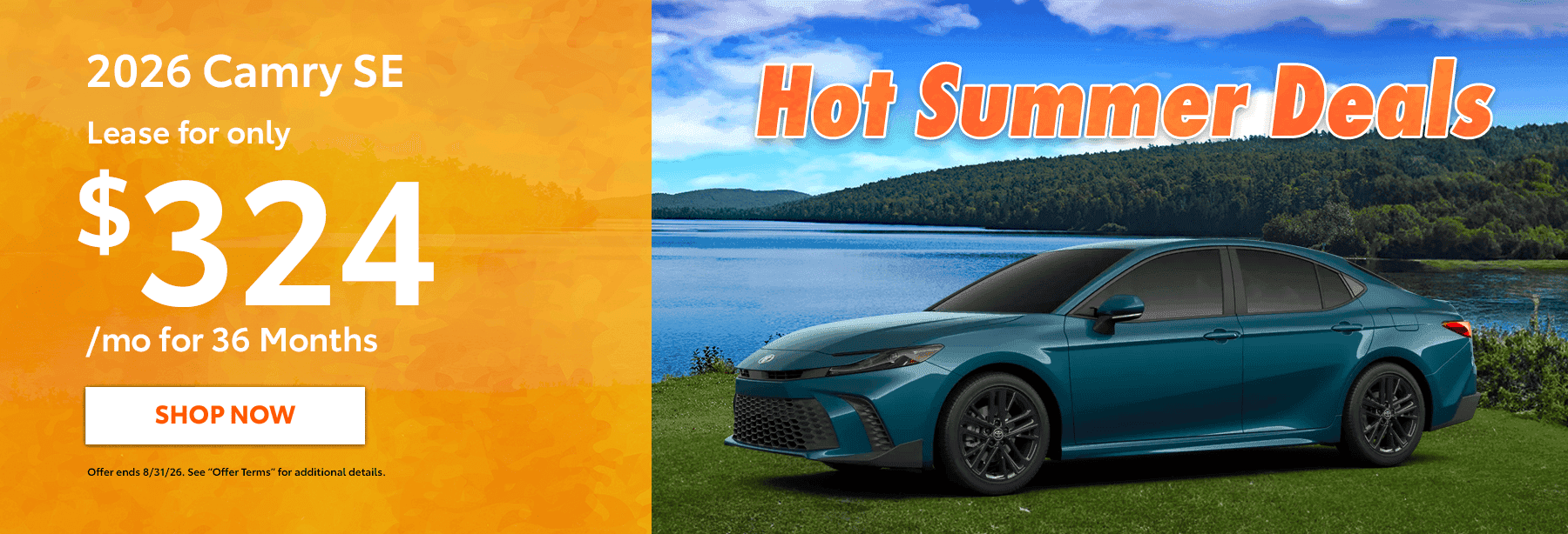 2026 Camry SE Subtext: Lease for only $324/mo for 36 Months