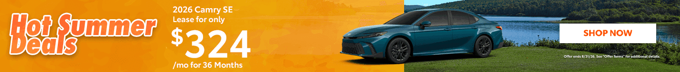 2026 Camry SE Subtext: Lease for only $324/mo for 36 Months