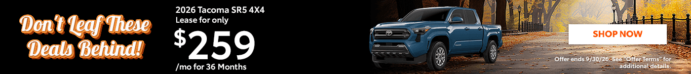 2026 Tacoma SR5 4X4 Subtext: Lease for only $259/mo for 36 Months