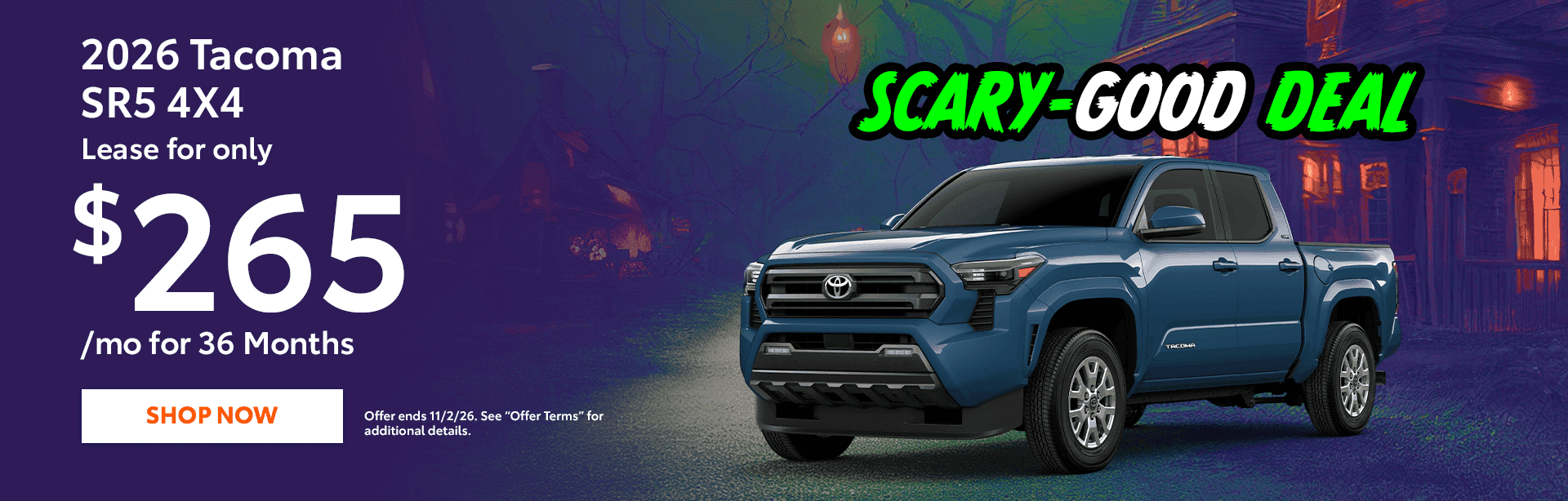 2026 Tacoma SR5 4X4 Subtext: Lease for only $265/mo for 36 Months