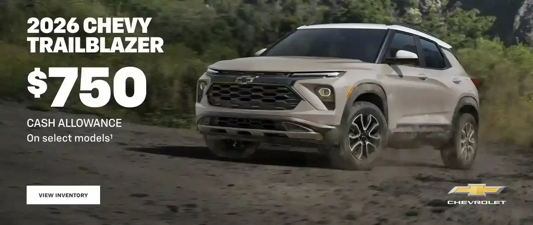 2026 Chevy Trailblazer. $750 Cash Allowance on select models.