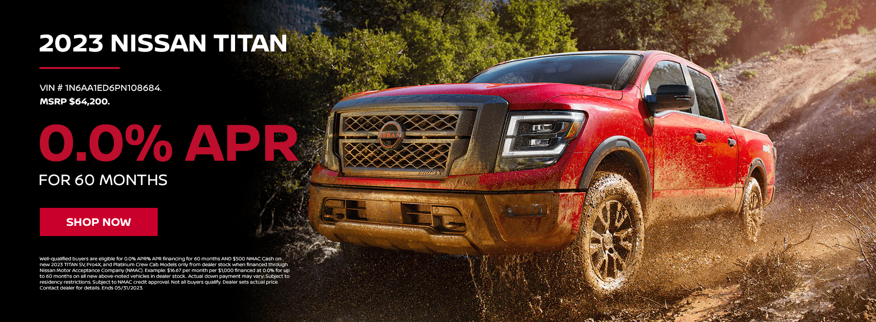2023 Nissan Titan slide with 0.0% for 60 months