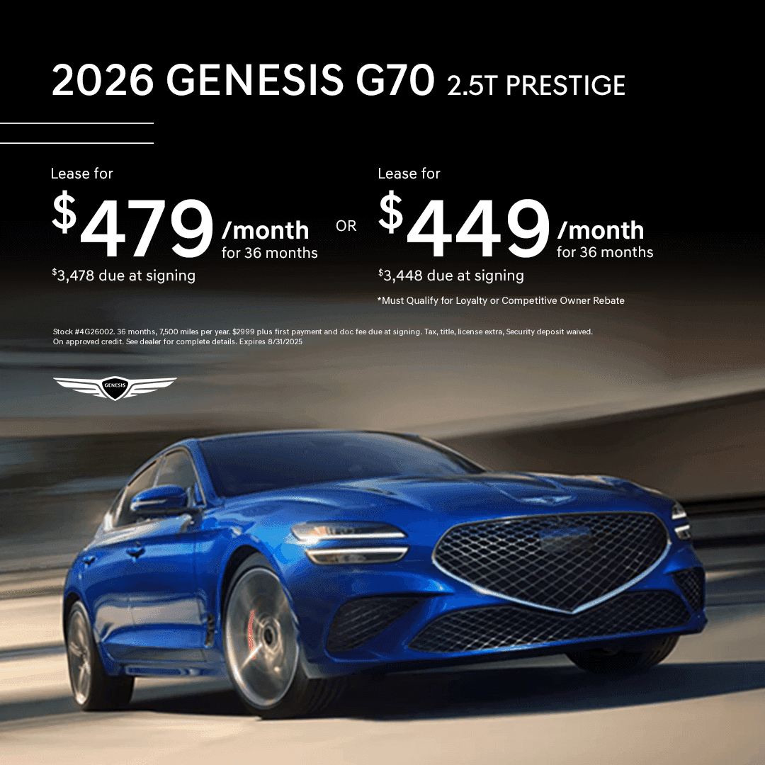 2026 Genesis G70 2.5T Prestige Offer